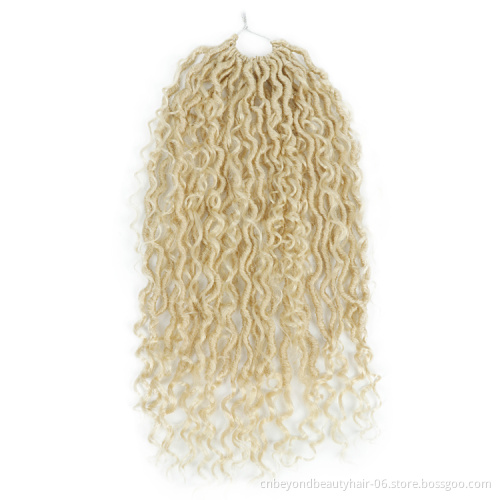 613 Blonde Goddess Crochet Locs Hair Braiding Faux Locs Hair Extension Synthetic Hair Twist Braids River locs  Curly ends